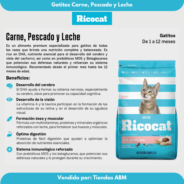 Ricocat Gatito Carne, Pescado y Leche