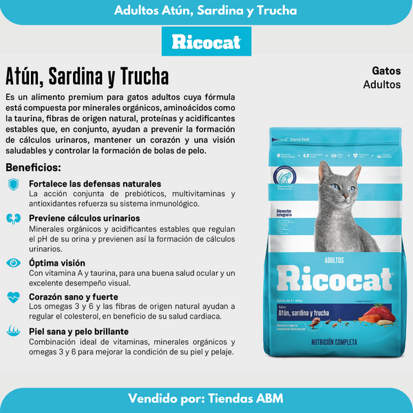 Ricocat Adulto Atún, Sardina y Trucha