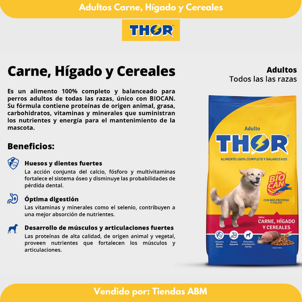 Thor Adulto x25Kg Carne Higado y Cereales