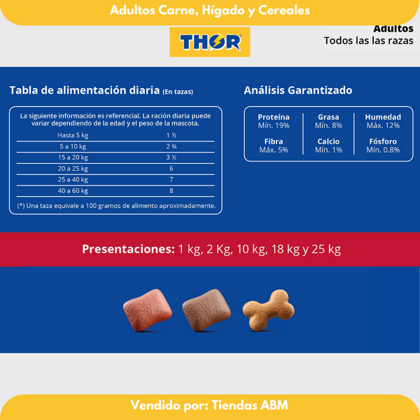 Thor Adulto x25Kg Carne Higado y Cereales