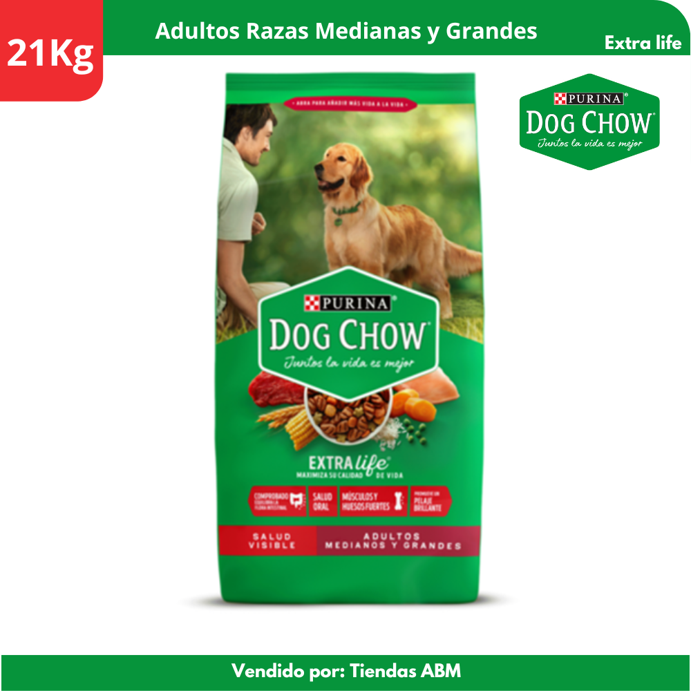 Dog chow Adulto 21Kg Razas Medianas y Grandes