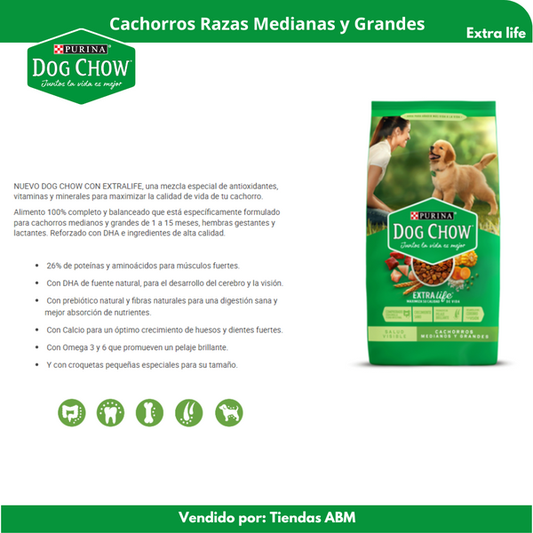 Dog chow Cachorro 21 Kg Raza Mediana y Grande