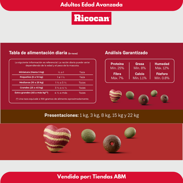 Ricocan Adultos 15Kg Edad Avanzada