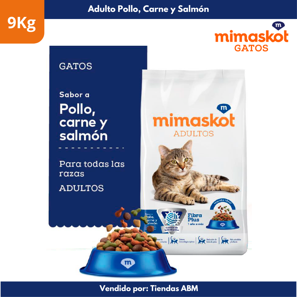 Mimaskot Gato Adulto x 9 Kg Pollo Carne Salmon