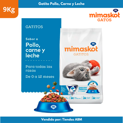 Mimaskot Gatito 9Kg Pollo Carne y Leche