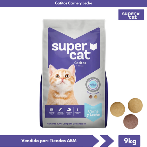 Supercat Gatito 9Kg Carne y Leche